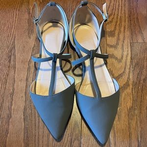 Dark Gray Strappy D’orsay Flats